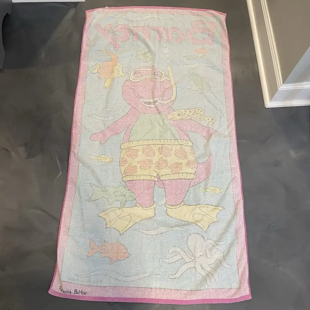 Vintage 1992 Barney Beach Towel 55